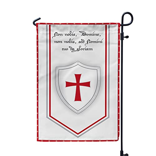 Tempelritter-Flagge, Banner, Vitrine, Mitgliedschaft, Dekoration, Banner – strapazierfähiges Nylon mit lebendiger doppelseitiger 30,5 x 48,3 cm Gartenflagge – ideale Dekoration für Hof, Garten, von Apedes