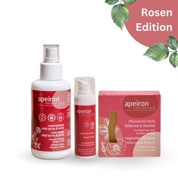 Geschenkidee Rosenpflege-Set von Apeiron für Valentinstag, Muttertag zum Verschenken von Apeiron