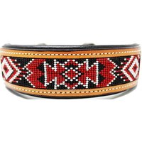 Personalisierte Individuelle Western Hand Punziert Perlen 100% Echtes Leder Gepolsterte Hundewelpen Halsband Edelstahl Rostfrei Schnalle 150 von ApeironLeather