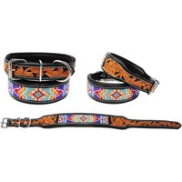 Personalisiertes Western Hand Punzierte Perlen 100% Echtes Leder Gepolstert Hunde Welpe Halsband Edelstahl Rostsichere Schnalle Dogfk172 von ApeironLeather