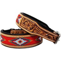 Personalisierte Westliche Handpunzierte Perlen 100% Echtes Leder Gravierte Gepolsterte Hundewelpenhalsband Edelstahl Rostfreie Schnalle 176 von ApeironLeather