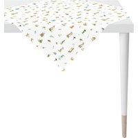 APELT Mitteldecke "6812 HAPPY EASTER, Osterdeko, Ostern" Digitaldruck, modisches Design mit verspielten Häschen im Garten von Apelt