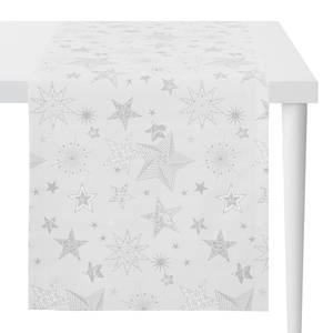 home24 Tischläufer 1503 48 x 140cm Weiß/Weiß/Silber von home24