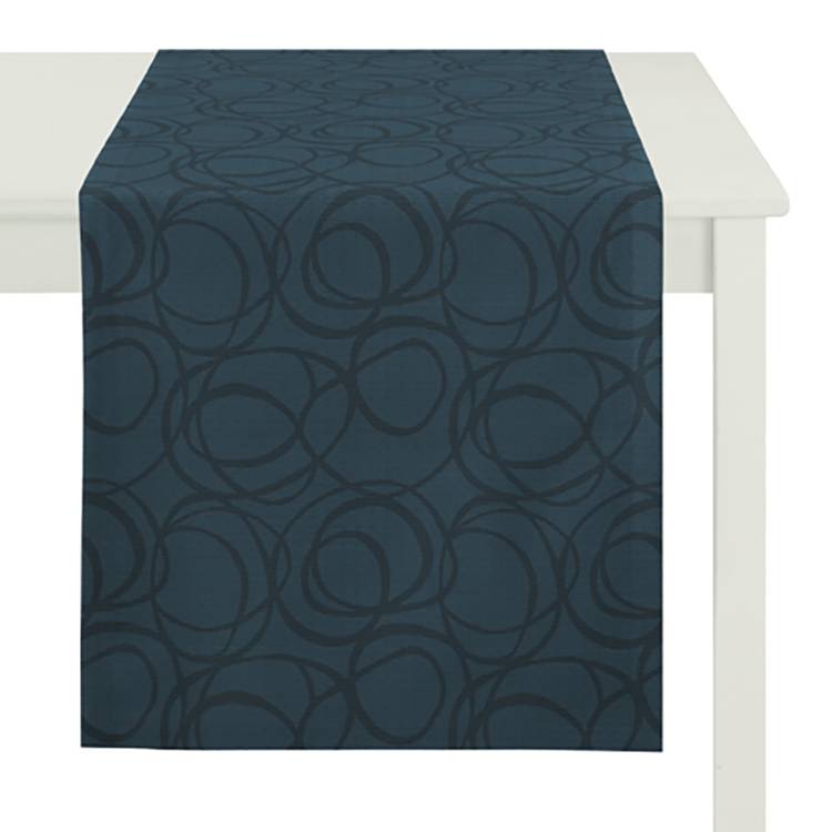 Apelt Tischläufer Alabama Blau/Grün Kunstfaser Modern 48x140 cm (BxT) von Apelt