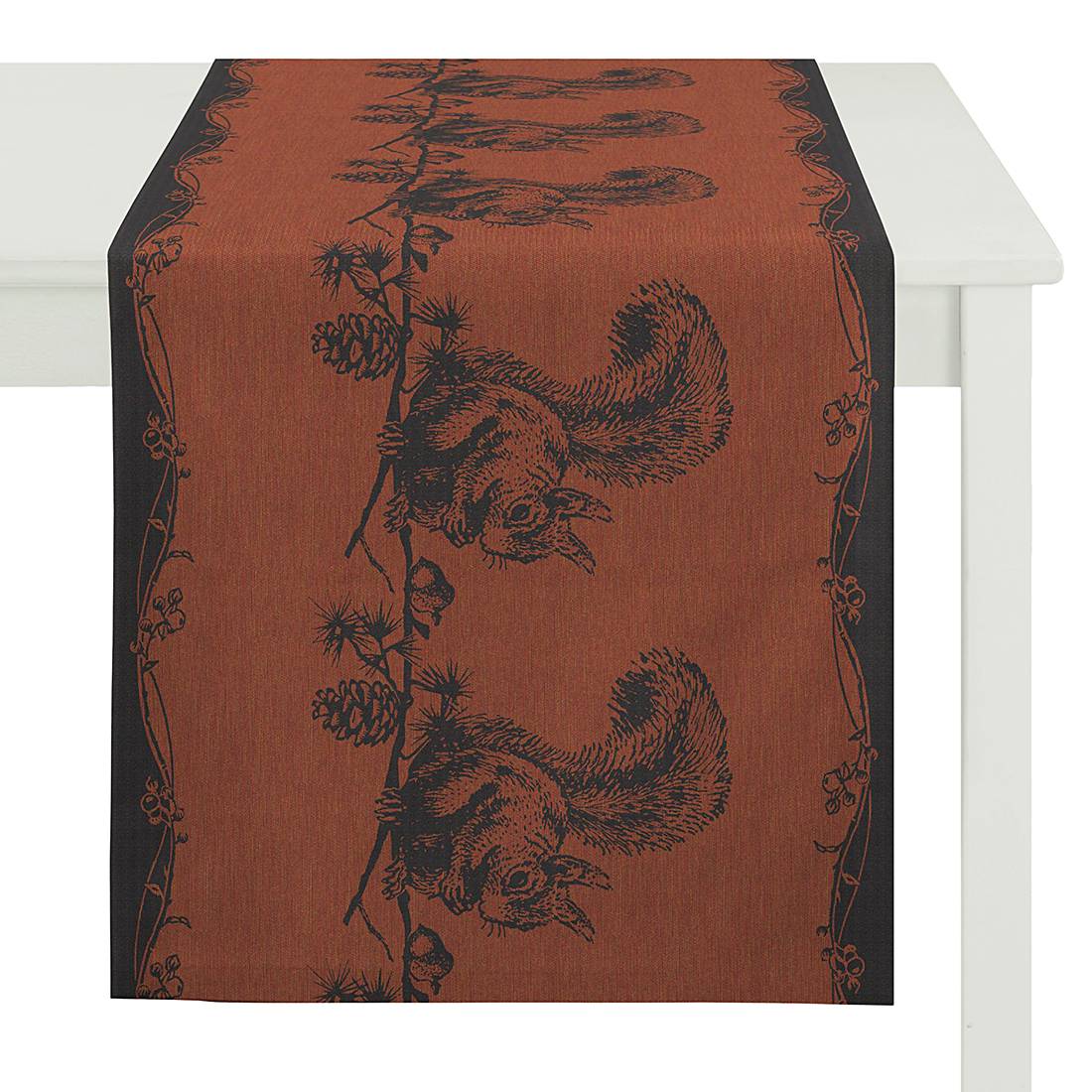 Apelt Tischläufer Winter-Welt VII Orange/Grau Kunstfaser 48x140 cm (BxT) von Apelt