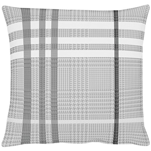 APELT Tartan_49x49_88 Kissenhülle, Polyester, grau, 49 x 49 x 0.5 cm von APELT