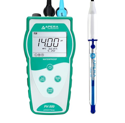 Apera Instruments PH850-HF Tragbares pH-Messgerät zum Messen von Lösungen mit starker Säure oder Flusssäure (pH-Messbereich: 0 bis 14,00) von Apera Instruments