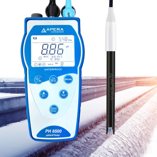 Apera Instruments PH8500-WW pH-Messgerät für die Abwasserbehandlung mit GLP-Speicherfunktion und Datenausgabe (pH-Messbereich: 0 bis 14,00) von Apera Instruments