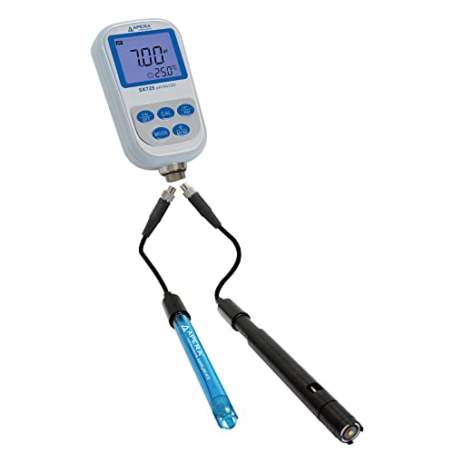 Apera Instruments SX725 Tragbares pH/DO Messgerät Set im Koffer (wasserdicht, Speicherfunktion, autom. Temperaturkompensation und Kalibrierung) von Apera Instruments