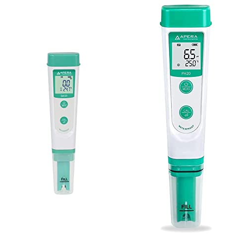 Apera Instruments Salt20 Salzgehalt-Messgerät mit Temperaturanzeige & PH20 pH-Meter, Messgerät im Taschenformat. Set inkl. Kalibrierlösungen von Apera Instruments