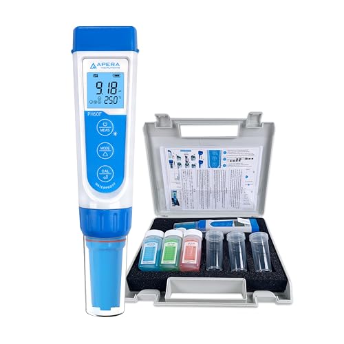 Apera Instruments PH60F Premium pH-Meter mit flacher Elektrode (Genauigkeit pH ±0,01, Messbereich pH -2,0-14,0, austauschbare Elektrode, wasserfest, Temperaturanzeige) von Apera Instruments
