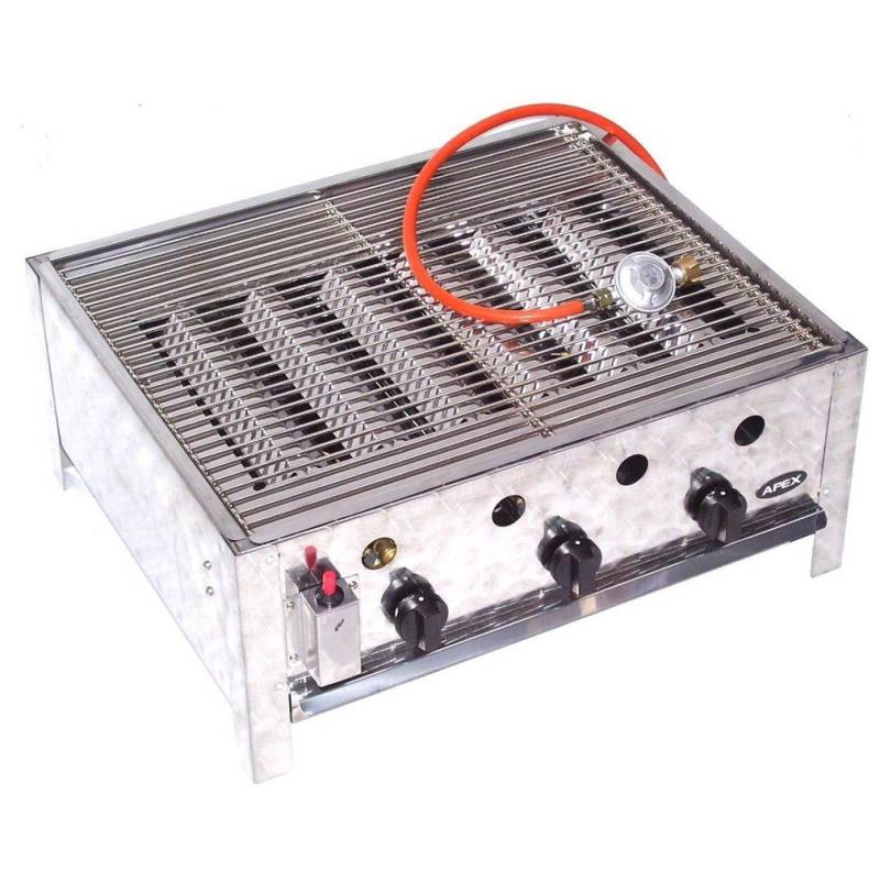 Apex Gasgrill EDELSTAHL GASBRÄTER 10 kW 3 flammig GASGRILL BRÄTER GRILL von Apex