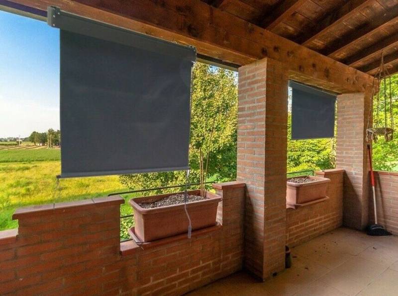 Apex Markise Balkon Senkrechtmarkise 100 mit Markisenkassette Vertikalmarkise von Apex