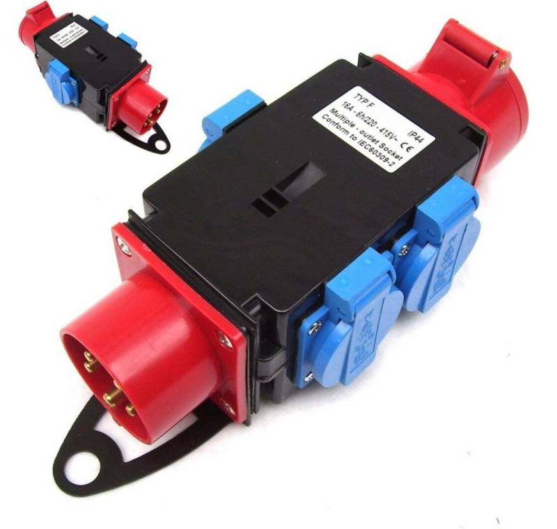 Apex Stromverteiler 55472 Baustromverteiler 1x400V 3x230V 16A Mehrfachsteckdose von Apex