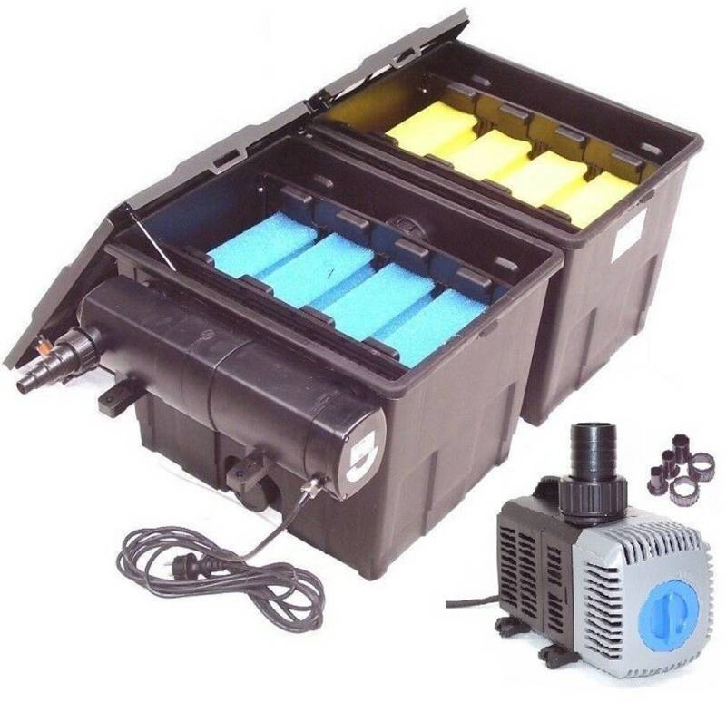 Apex Teichfilter CBF350B Teichfilter f. 60000L Teich mit UVC24 + Pumpe 2500 (3 St) von Apex