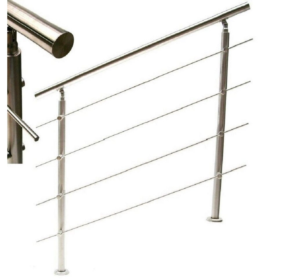 Apex Treppengeländer Edelstahl Treppengeländer VA Handlauf Geländer in verschiedene Größen, 80 cm Länge, 0-tlg. von Apex