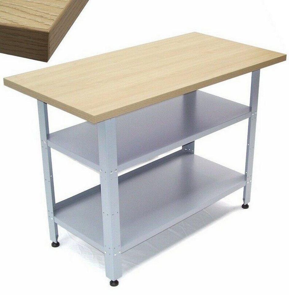 Apex Werkbank Werkbank Werkstatttisch 06058 Werktisch 120cm Packtisch Holzarbeitsplatte Tisch, (1-tlg) von Apex