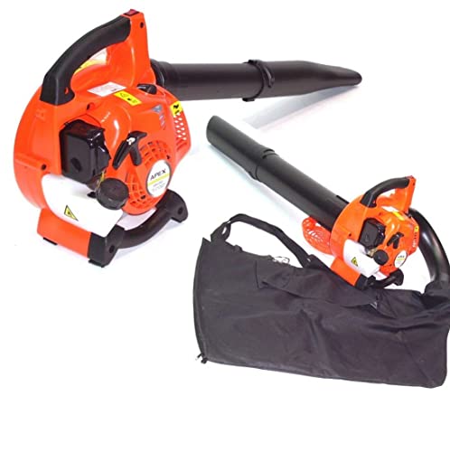 Benzin Laubsauger 1PS Laubbläser 55132 Laubhäcksler Gartenhäcksler Gebläse 25ccm Laubbläser & Häcksler Blasrohr 50L Auffangsack von Apex