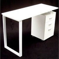 Schreibtisch 120x50 Weiß Bürotisch Computertisch Arbeitstisch Schubladen 57042 von Apex
