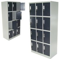 Spind 12-Fächer Zwölferspind Garderobenschrank Umkleidespind Metallschrank 57024 von Apex