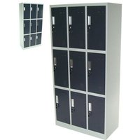 Apex - Spind 9-Fächer Neunerspind Garderobenschrank Umkleidespind Metall Schrank 57023 Apex - Spind 9-Fächer Neunerspind Garderobenschrank Umkleidespind Metall Schrank 57023 von Apex