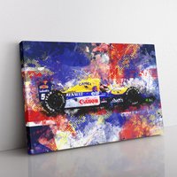 Nigel Mansell in Seinem 1992 Williams Renault Fw14B - Leinwand Wandkunst 32" X 24" von ApexChicane