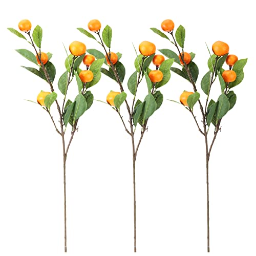 Aphmeir 3 Stück künstliche Mandarinenzweige, 63 cm lebensechte orangefarbene Zweige, künstliche Orangen für Zuhause, Küche, Party, Dekoration, Tischdekoration, Blumenarrangement Aphmeir 3 Stück künstliche Mandarinenzweige, 63 cm lebensechte orangefarbene Zweige, künstliche Orangen für Zuhause, Küche, Party, Dekoration, Tischdekoration, Blumenarrangement von Aphmeir