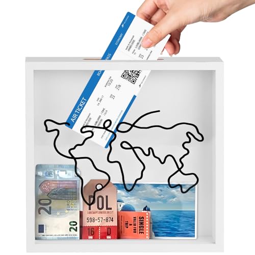 Aphromirel Abenteuer Archivbox Hölzerne Erinnerungsbox 29CM x 29CM x 4.5CM Weiß Weltkarten Erinnerungsbox zur Wand und Tischdekoration Aphromirel Abenteuer Archivbox Hölzerne Erinnerungsbox 29CM x 29CM x 4.5CM Weiß Weltkarten Erinnerungsbox zur Wand und Tischdekoration von Aphromirel