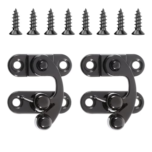 2 Sets Antike Vorhängeschloss Spannverschluss Retro Verschluss Schnell Verschluss Hook Hasp Retro Haspen Riegel für Möbel, Holzkisten, Schmuck Kästchen von Aphumedc