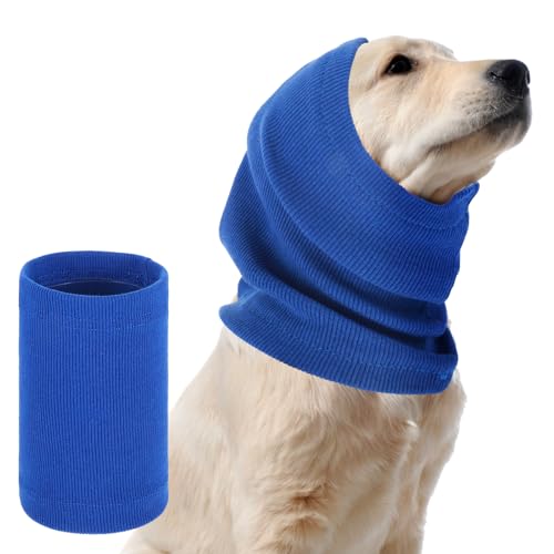 Gehörschutz Hund Ohrenschützer für Hunde Schlauchschal für Den Hals Kapuzenpullis für Katzen Hunde Angstlinderung und Beruhigung von Hundeohren Reduziert Lärm Blau L von Aphumedc