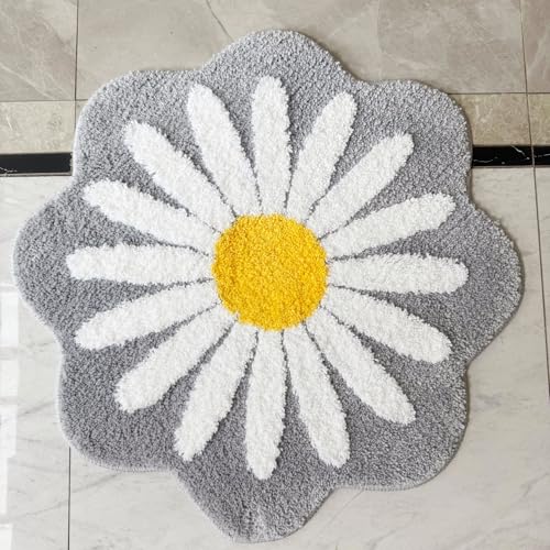 Apioiqa Daisy Badematte, niedliche Blumen-Badezimmerteppiche mit weicher Mikrofaser, saugfähig, schnell trocknend, rutschfest, maschinenwaschbar, Plüsch, zottelige Matte für WC, Dusche, Tür, 65 x 65 Apioiqa Daisy Badematte, niedliche Blumen-Badezimmerteppiche mit weicher Mikrofaser, saugfähig, schnell trocknend, rutschfest, maschinenwaschbar, Plüsch, zottelige Matte für WC, Dusche, Tür, 65 x 65 von Apioiqa