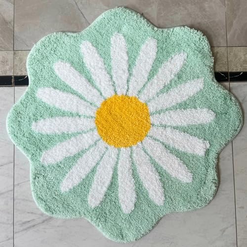 Apioiqa Daisy Badematte, niedliche Blumen-Badezimmerteppiche mit weicher Mikrofaser, saugfähig, schnell trocknend, rutschfest, maschinenwaschbar, Plüsch, zottelige Matte für WC, Dusche, Tür, 65 x 65 Apioiqa Daisy Badematte, niedliche Blumen-Badezimmerteppiche mit weicher Mikrofaser, saugfähig, schnell trocknend, rutschfest, maschinenwaschbar, Plüsch, zottelige Matte für WC, Dusche, Tür, 65 x 65 von Apioiqa