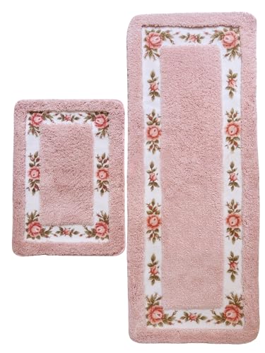Apioiqa Long Rose Badezimmerteppich-Set, ultraweich, Blumenmuster, für Schlafzimmer, Wohnzimmer, Flur, rutschfest, schnell trocknend, Badteppich für WC, Badewanne und Dusche, maschinenwaschbar, Rosa Apioiqa Long Rose Badezimmerteppich-Set, ultraweich, Blumenmuster, für Schlafzimmer, Wohnzimmer, Flur, rutschfest, schnell trocknend, Badteppich für WC, Badewanne und Dusche, maschinenwaschbar, Rosa von Apioiqa