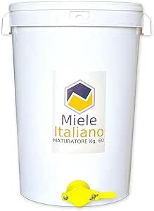 Agraria Ughetto Imkerei Reifer Eimer aus Kunststoff für 60 kg Honig mit Wasserhahn und Deckel. Hergestellt und hergestellt in Italien von Apistore