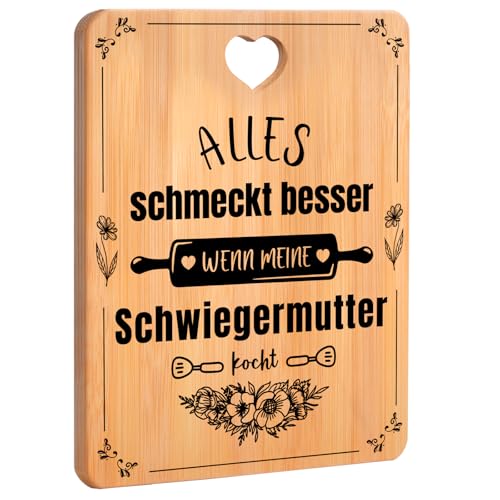 Geschenke für Schwiegermutter - Bambus Schneidebrett mit Spruch, Schwiegermutter Geschenke Geburtstag, Schwiegermutter Geburtstagsgeschenke, Schwiegermama Geschenk von Apjielop