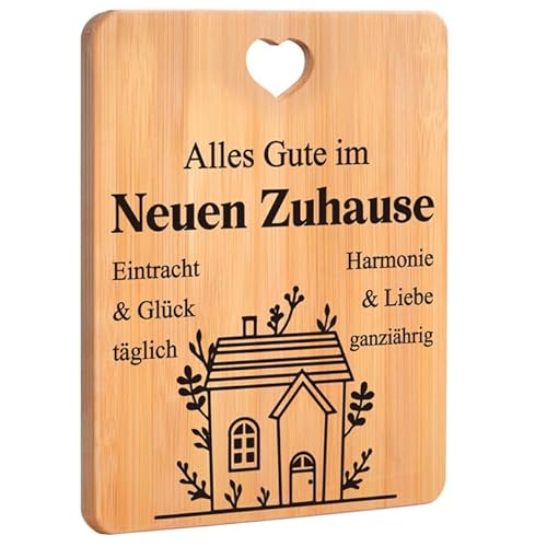 Apjielop Einzugsgeschenke - Bambus Schneidebrett, Einzugsgeschenke Haus, Einzugsgeschenke Wohnung,Geschenk zum Einzug ins Haus - Alles Gute im Neuen Zuhause, Neues Haus Geschenk von Apjielop