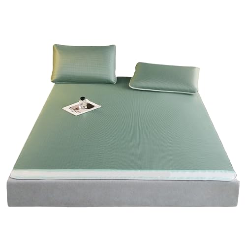 Apk i bc Bambus-Matratzenbezug, Sommer-Eisseide, kühler Bettbezug, A-Klasse, Stoff für Mutter und Baby, schnell kühlend, geeignet für zu Hause(Green,200cm*220cm/68) von Apk i bc