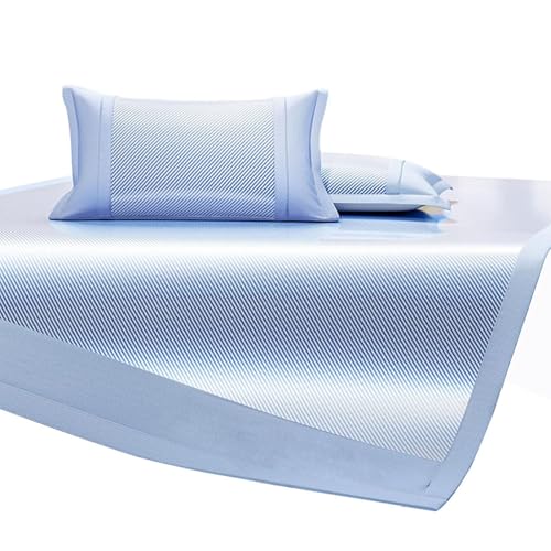 Apk i bc Beifuß Kühlmatte Ice Rattan Pad Sommer Ice Pad Waschbar Faltbare Kühlmatratze 3er Set(Blue,1.8m*2.2m) von Apk i bc
