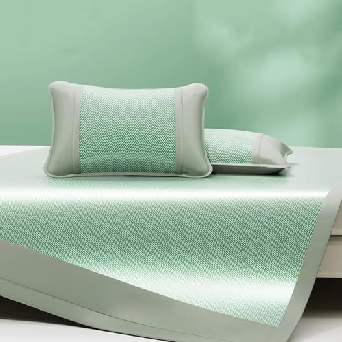 Apk i bc Beifuß Kühlmatte Ice Rattan Pad Sommer Ice Pad Waschbar Faltbare Kühlmatratze 3er Set(Green,2m*2.2m) von Apk i bc
