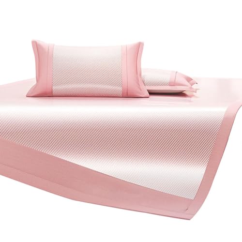 Apk i bc Beifuß Kühlmatte Ice Rattan Pad Sommer Ice Pad Waschbar Faltbare Kühlmatratze 3er Set(Pink,1.8m*2.2m) von Apk i bc
