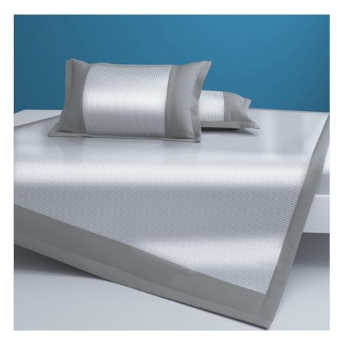 Apk i bc Carbon Light Ice Silk Kühlmatte, dreiteiliges Sommerset in Volltonfarbe, waschbare und Faltbare Kühlmatte, geeignet für Schlafzimmer(Gray,1.8 * 2m) von Apk i bc