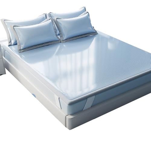 Apk i bc Cooler, wasserdichter Matratzenschoner, Coole und modische Rattanmatratze, Gute Entwurmungswirkung, weich und hautfreundlich, geeignet für Schlafzimmer(Blue,1.8 * 2m) von Apk i bc