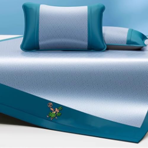 Apk i bc Cooler, wasserdichter Matratzenschoner, Coole und modische Rattanmatratze, Gute Entwurmungswirkung, weich und hautfreundlich, geeignet für die Wohnungseinrichtung(Blue,200 * 200cm/62) von Apk i bc