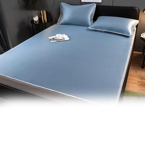Apk i bc Cooler Matratzenschoner, kühle Holzmatratze, erfrischend und antihaftbeschichtet, Exquisite Stickereiverzierung, geeignet für Schlafzimmer(Blue,1.2 * 2m) von Apk i bc