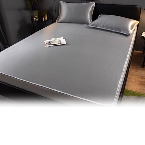 Apk i bc Cooler Matratzenschoner, kühle Holzmatratze, erfrischend und antihaftbeschichtet, Exquisite Stickereiverzierung, geeignet für Schlafzimmer(Gray,1.2 * 2m) von Apk i bc
