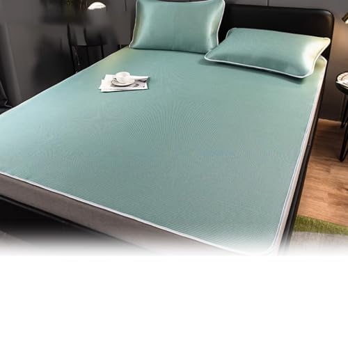 Apk i bc Cooler Matratzenschoner, kühle Holzmatratze, erfrischend und antihaftbeschichtet, Exquisite Stickereiverzierung, geeignet für Schlafzimmer(Green,2 * 2.2m) von Apk i bc