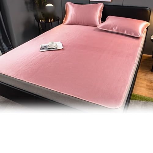 Apk i bc Cooler Matratzenschoner, kühle Holzmatratze, erfrischend und antihaftbeschichtet, Exquisite Stickereiverzierung, geeignet für Schlafzimmer(pink,1.5 * 2m) von Apk i bc