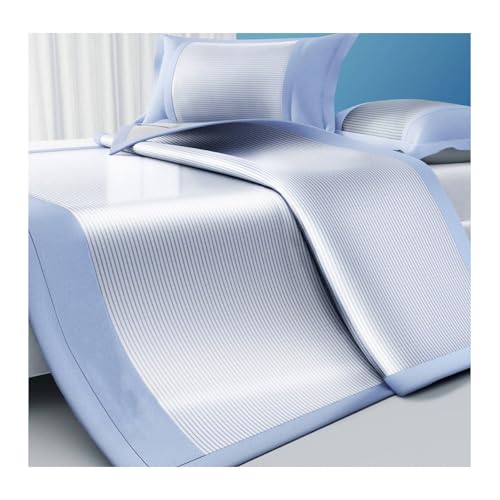 Apk i bc Dreiteiliges Set aus Kühlmatten aus Eisseide für Schlafsäle, Faltbare, wassergewaschene Kühlmatratze, lang anhaltendes Kältegefühl, geeignet für Schlafzimmer(Blue,1.8 * 2m) von Apk i bc