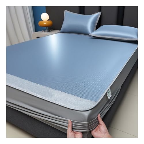 Apk i bc Kühlende Bettdecke aus ultrakalten Fasern, geräuschloses Umdrehen ohne Anhaften auf der Haut, geeignet für alle Jahreszeiten in Schlafsälen und Wohnungen(Blue,1.5 * 2m) von Apk i bc