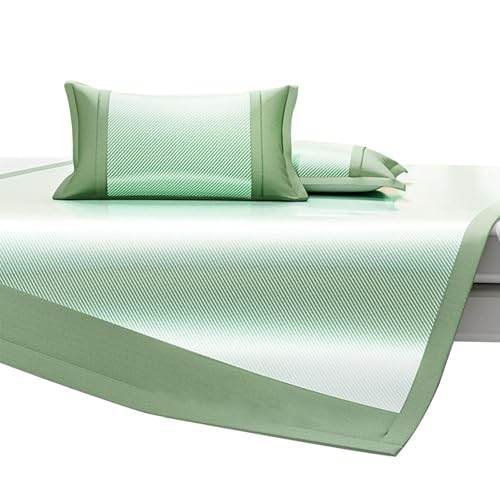 Apk i bc Sommer-Kühlmatte aus einfarbiger Eisseide, Faltbare weiche Matte mit Vier-Eck-Gurt-Design, Kühlmatte für den Wohnheimgebrauch(Green,1.5m) von Apk i bc